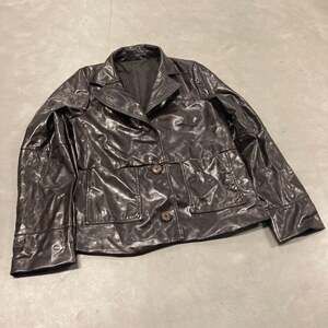 vintage y2k brown leather jacket